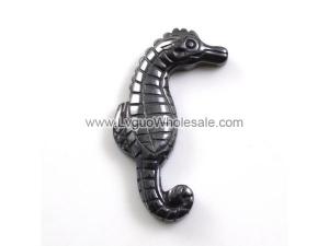 Hematite Sea Horse 20x40mm Pendant